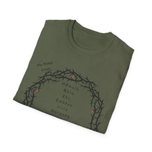 Load image into Gallery viewer, Christian Crown of Thorns T-Shirt — Our Father Prayer by Nomad X.