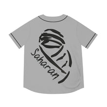 Load image into Gallery viewer, Baseball Jersey with Saharan Desert Nomad Graphic — Men’s Grey Button-Up