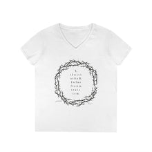 Load image into Gallery viewer, Christian Crown of Thorns V-Neck T-Shirt — Nomad X Fashion presents the Psalm Cryptic Series.