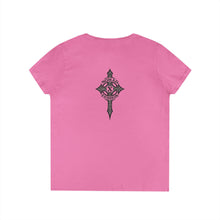 Load image into Gallery viewer, Christian Crown of Thorns V-Neck T-Shirt — Nomad X Fashion presents the Psalm Cryptic Series.