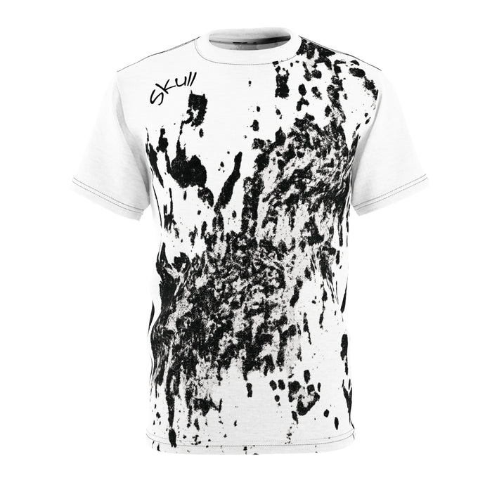 Edgy Unisex Skull Tee from our 'Plaster and Paint' series - Unique Graphic T-Shirt for Rock Lovers, Trendy Streetwear, Gift for Him/Her, Casual Style, Alternative Fashion