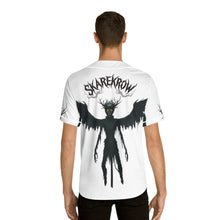 Load image into Gallery viewer, Skarekrow Horror Baseball Jersey — Gothic Crow Demon Graphic Shirt
