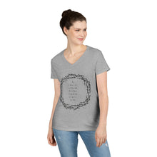 Load image into Gallery viewer, Christian Crown of Thorns V-Neck T-Shirt — Nomad X Fashion presents the Psalm Cryptic Series.