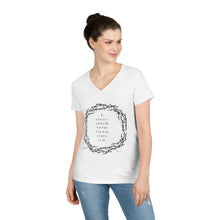 Load image into Gallery viewer, Christian Crown of Thorns V-Neck T-Shirt — Nomad X Fashion presents the Psalm Cryptic Series.