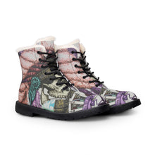 Load image into Gallery viewer, Skull &amp; Feather Fur-Lined Leather Boots