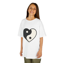 Load image into Gallery viewer, Kids Yin Yang Heart T‑Shirt — Cute Balance Graphic Tee for Children