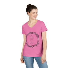 Load image into Gallery viewer, Christian Crown of Thorns V-Neck T-Shirt — Nomad X Fashion presents the Psalm Cryptic Series.