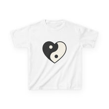 Load image into Gallery viewer, Kids Yin Yang Heart T‑Shirt — Cute Balance Graphic Tee for Children