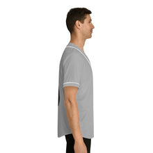 Load image into Gallery viewer, Baseball Jersey with Saharan Desert Nomad Graphic — Men’s Grey Button-Up