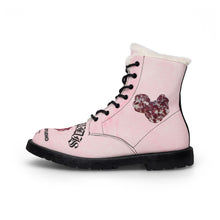 Load image into Gallery viewer, Pink Fur-Lined Boots 'Cor Lapidis' Pink by Nomad X Fashion. Women's Cozy Winter Lace-Up Boots