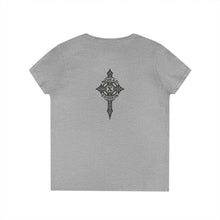 Load image into Gallery viewer, Christian Crown of Thorns V-Neck T-Shirt — Nomad X Fashion presents the Psalm Cryptic Series.