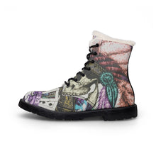 Load image into Gallery viewer, Skull &amp; Feather Fur-Lined Leather Boots