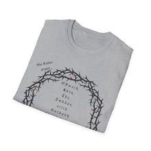 Load image into Gallery viewer, Christian Crown of Thorns T-Shirt — Our Father Prayer by Nomad X.