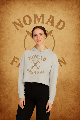 Nomad X Fashion Cropped Hoodie – Boho Chic Sweatshirt, Women’s Casual Wear, Travel Style, Gift for Her, Summer Fashion