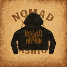Load image into Gallery viewer, Nomad X Fashion brings you our &#39;Butterfly Effect&#39; collection. Chic Women’s Cropped Hooded Sweatshirt, Fashionable Layering, Casual Wear, Trendy Outfits, Festival Style, Gift for Her