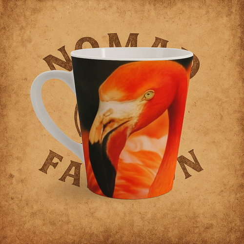 Latte Mug by Nomad X Fashion for homes - Pink Flamingo Miami Regal Bird Cup