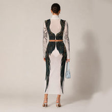 Load image into Gallery viewer, Medusa High Neck Skirt Set with Thumb Hole