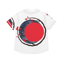 Load image into Gallery viewer, Women's Baseball Jersey 'Infinite Cherry Blossoms" — Japanese Red Sun &amp; Cherry Blossom Design