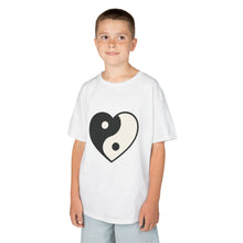 Load image into Gallery viewer, Kids Yin Yang Heart T‑Shirt — Cute Balance Graphic Tee for Children
