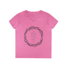 Load image into Gallery viewer, Christian Crown of Thorns V-Neck T-Shirt — Nomad X Fashion presents the Psalm Cryptic Series.
