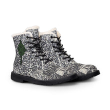 Load image into Gallery viewer, Fur-Lined Industrial Leather Boots — Men's Insulated Winter Work Boots with Green Emblem