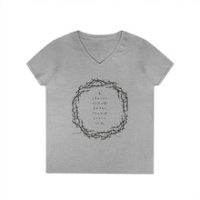 Load image into Gallery viewer, Christian Crown of Thorns V-Neck T-Shirt — Nomad X Fashion presents the Psalm Cryptic Series.