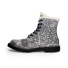 Load image into Gallery viewer, Fur-Lined Industrial Leather Boots — Men's Insulated Winter Work Boots with Green Emblem