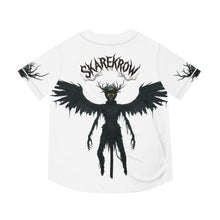 Load image into Gallery viewer, Skarekrow Horror Baseball Jersey — Gothic Crow Demon Graphic Shirt