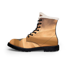 Load image into Gallery viewer, 'Saharan' Men's Fur-Lined Leather Boots — Sahara Desert Graphic Winter Boots