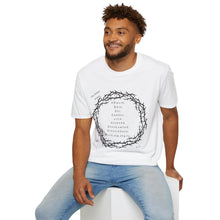 Load image into Gallery viewer, Christian Crown of Thorns T-Shirt — Our Father Prayer by Nomad X.