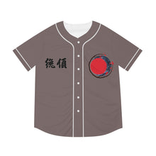 Load image into Gallery viewer, Baseball Jersey "Infinity Cherry Blossoms" — Men’s Grey Button-Up