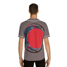 Load image into Gallery viewer, Baseball Jersey "Infinity Cherry Blossoms" — Men’s Grey Button-Up