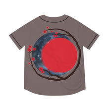 Load image into Gallery viewer, Baseball Jersey "Infinity Cherry Blossoms" — Men’s Grey Button-Up