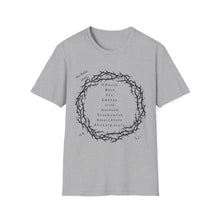 Load image into Gallery viewer, Christian Crown of Thorns T-Shirt — Our Father Prayer by Nomad X.