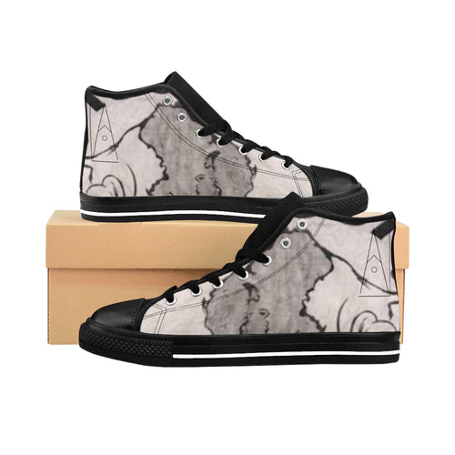'Wild Kingdom' Series with 'LoA' Logo. Bison Men's High-top Sneakers