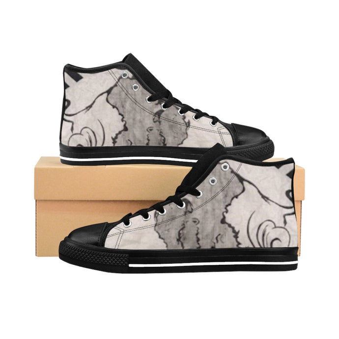 'Wild Kingdom' Series.  Bison Men's High-top Sneakers